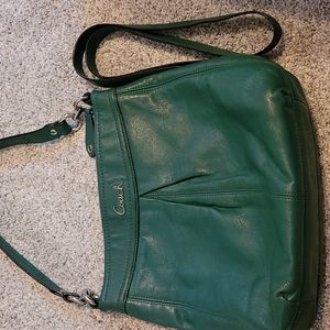 Teal Coach Crossbody Leather Bag